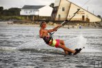 Kite surfer cuts the water Kite surfer cuts the water