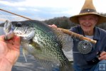 Crappie on fly rod Crappie on fly rod