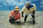Angler guide and bonefish Angler guide and bonefish