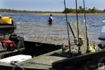 Wading away from airboat Wading away from airboat