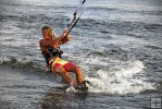 Kite surfing at sunset Kite surfing at sunset